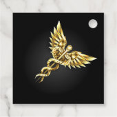 Gouden veelhoekig symbool Caduceus Bedankjes Labels (Achterkant)