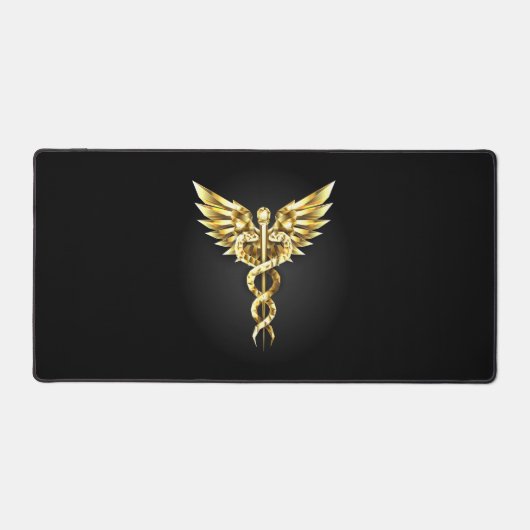 Gouden veelhoekig symbool Caduceus Bureaumat (Voorkant)