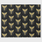 Gouden veelhoekig symbool Caduceus Cadeaupapier (Vlak)