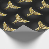 Gouden veelhoekig symbool Caduceus Cadeaupapier (Hoek)