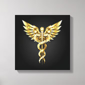 Gouden veelhoekig symbool Caduceus Canvas Afdruk (Voorkant)
