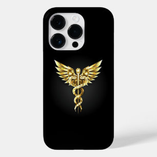 Gouden veelhoekig symbool Caduceus Case-Mate iPhone 14 Pro Hoesje