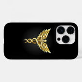 Gouden veelhoekig symbool Caduceus Case-Mate iPhone Case (Achterkant (horizontaal))