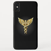 Gouden veelhoekig symbool Caduceus Case-Mate iPhone Case (Achterkant)