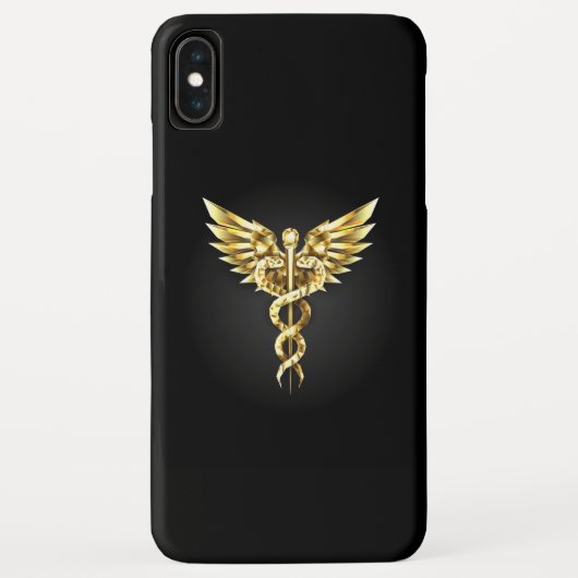 Gouden veelhoekig symbool Caduceus Case-Mate iPhone Case (Achterkant)