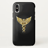 Gouden veelhoekig symbool Caduceus Case-Mate iPhone Case (Achterkant)