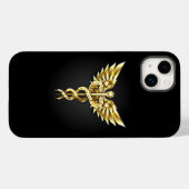 Gouden veelhoekig symbool Caduceus Case-Mate iPhone Case (Achterkant (horizontaal))