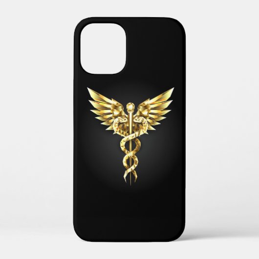 Gouden veelhoekig symbool Caduceus Case-Mate iPhone Case (Achterkant)
