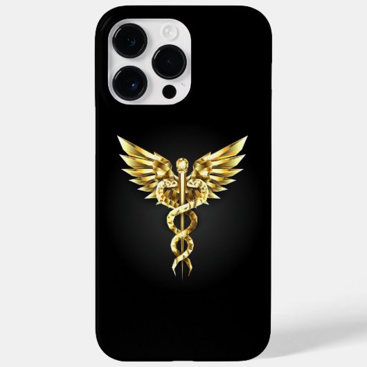 Gouden veelhoekig symbool Caduceus Case-Mate iPhone Case (Achterkant)