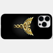 Gouden veelhoekig symbool Caduceus Case-Mate iPhone Case (Achterkant (horizontaal))
