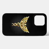 Gouden veelhoekig symbool Caduceus Case-Mate iPhone Case (Achterkant (horizontaal))