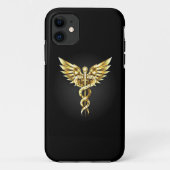 Gouden veelhoekig symbool Caduceus Case-Mate iPhone Case (Achterkant)