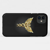 Gouden veelhoekig symbool Caduceus Case-Mate iPhone Case (Achterkant (horizontaal))