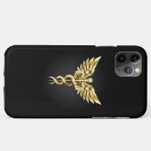 Gouden veelhoekig symbool Caduceus Case-Mate iPhone Case (Achterkant (horizontaal))