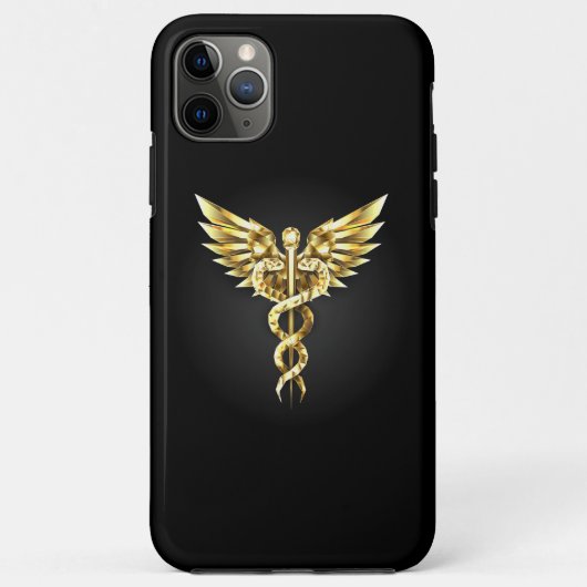 Gouden veelhoekig symbool Caduceus Case-Mate iPhone Case (Achterkant)