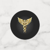 Gouden veelhoekig symbool Caduceus Confetti (Kleine voorkant)