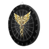 Gouden veelhoekig symbool Caduceus Dartbord (Voorkant Rechts)