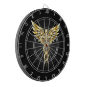 Gouden veelhoekig symbool Caduceus Dartbord (Voorkant Links)