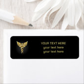 Gouden veelhoekig symbool Caduceus Etiket (Insitu)