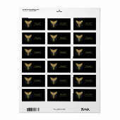 Gouden veelhoekig symbool Caduceus Etiket (Full Sheet)