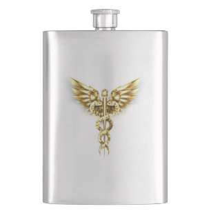 Gouden veelhoekig symbool Caduceus Flacon