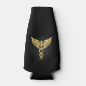 Gouden veelhoekig symbool Caduceus Flesjeskoeler (Voorkant)