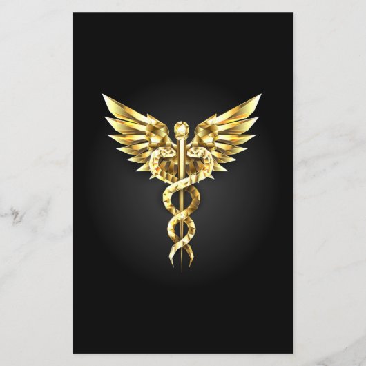 Gouden veelhoekig symbool Caduceus Flyer (Voorkant)