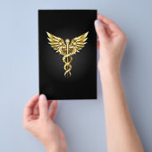 Gouden veelhoekig symbool Caduceus Flyer (Hand)