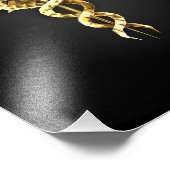 Gouden veelhoekig symbool Caduceus Foto Afdruk (Hoek)