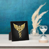 Gouden veelhoekig symbool Caduceus Fotoplaat (Insitu)