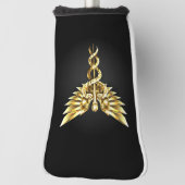 Gouden veelhoekig symbool Caduceus Golfheadcover (Draai 90)