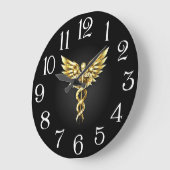 Gouden veelhoekig symbool Caduceus Grote Klok (Hoek)