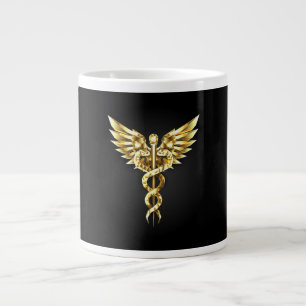 Gouden veelhoekig symbool Caduceus Grote Koffiekop