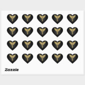 Gouden veelhoekig symbool Caduceus Hart Sticker (Vel)