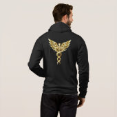Gouden veelhoekig symbool Caduceus Hoodie (Achterkant volledig)
