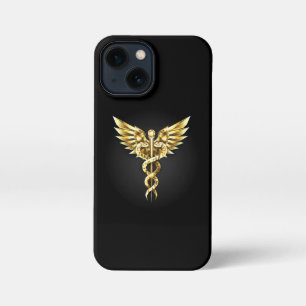 Gouden veelhoekig symbool Caduceus iPhone 13 Mini Hoesje