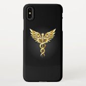 Gouden veelhoekig symbool Caduceus iPhone Hoesje (Achterkant)