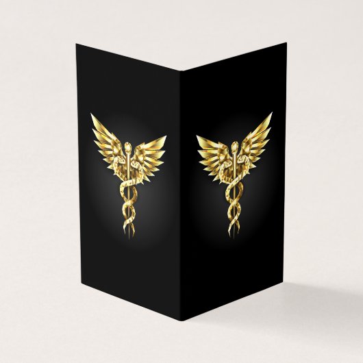 Gouden veelhoekig symbool Caduceus Kaart (Buitenkant)