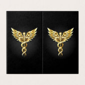 Gouden veelhoekig symbool Caduceus Kaart (Buitenkant ongevouwen)