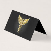 Gouden veelhoekig symbool Caduceus Kaart (Voorkant)
