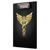 Gouden veelhoekig symbool Caduceus Klembord (Links)