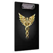 Gouden veelhoekig symbool Caduceus Klembord (Rechts)