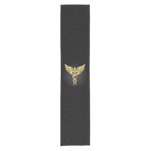 Gouden veelhoekig symbool Caduceus Korte Tafelloper (Voorkant)