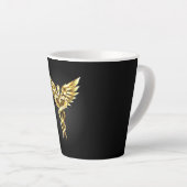 Gouden veelhoekig symbool Caduceus Latte Mok (Rechterhoek)