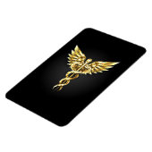Gouden veelhoekig symbool Caduceus Magneet (Linkerzijde)