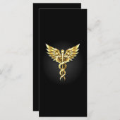 Gouden veelhoekig symbool Caduceus Menu (Voorkant / Achterkant)