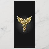 Gouden veelhoekig symbool Caduceus Menu (Voorkant)