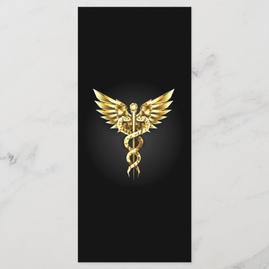 Gouden veelhoekig symbool Caduceus Menu (Voorkant)