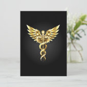 Gouden veelhoekig symbool Caduceus Menu (Staand voorkant)