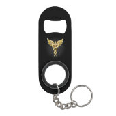 Gouden veelhoekig symbool Caduceus Mini Flessenopener (Achterkant)